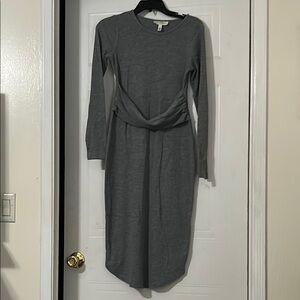 Maternity Gray Long- Sleeve Dress